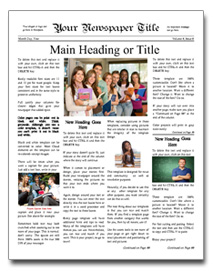 newspaper layout template for