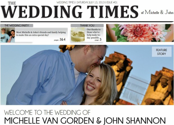 Wedding Program Newspaper